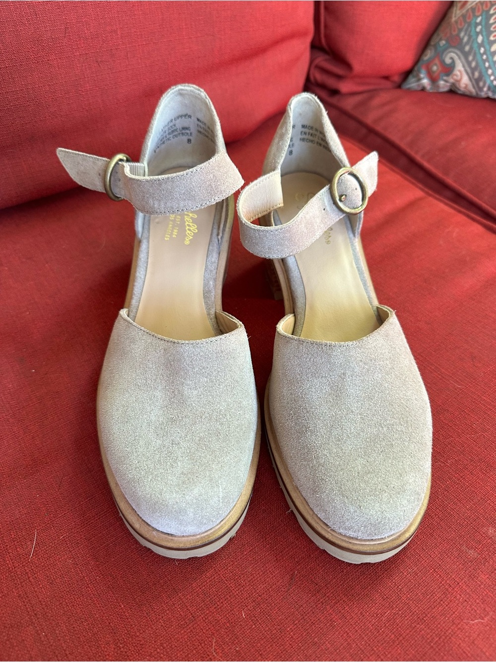 Seychelles Womens Lock and Key Suede Heeled Mary Jane